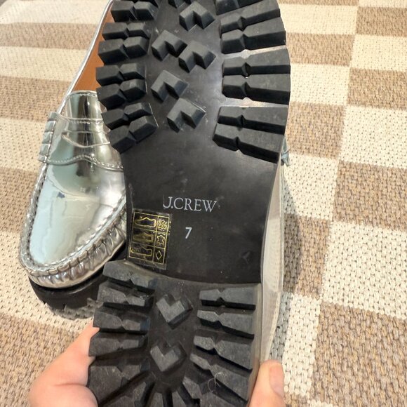 J.Crew Winona Silver Lug Sole Loafers - Picture 2 of 6